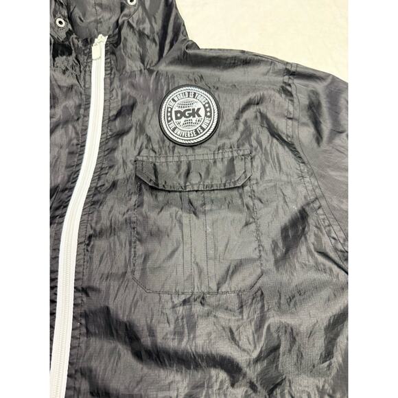DGK "Dirty Ghetto Kids" Windbreaker Black Polyester Jacket Long Sleeve Men’s L - Picture 7 of 16